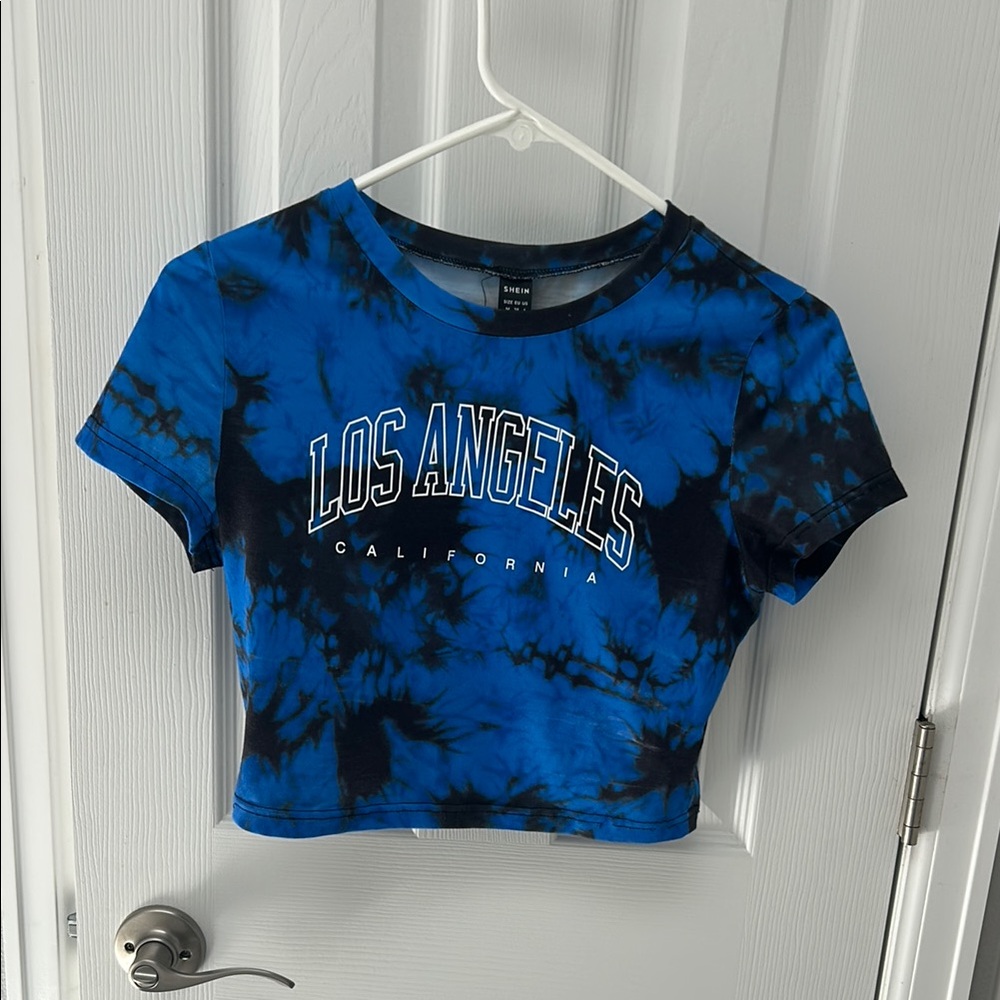 Blue Tie-Dye Los Angeles Crop Top